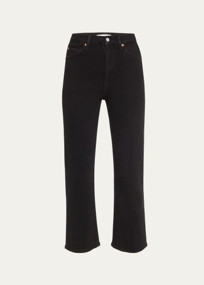 Re/done 70s Crop Boot Jeans In Noir