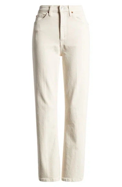 Re/done '70s Crop Bootcut Jeans In Vintage White