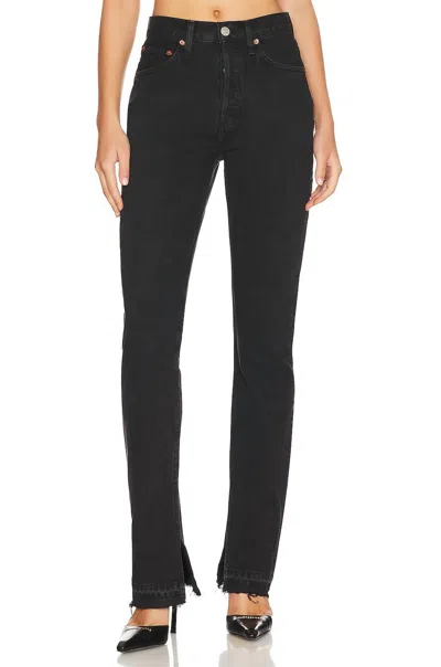Re/done 70s High Skiny Boot Jean In Washed Black
