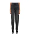 Re/done Comfort Stretch High Rise Stove Pipe Jeans In Washed Noir In Black