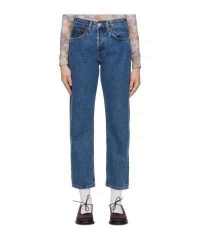 Re/done 70s Stove Pipe High-rise Jeans In Blue