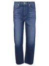 Re/done Hoch Sitzende Jeans Mit Geradem Bein In Deep Indigo Fade