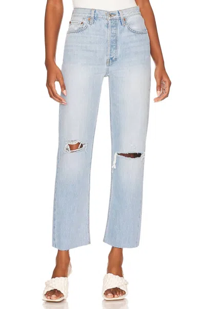 Re/done 70s Stove Pipe Jeans In Surf Blue