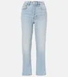 Re/done 70s Easy Straight Crop Jeans In Light Wash In Black