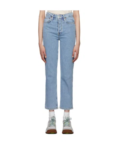 Re/done '70s Stove Pipe Mid-rise Jeans In Blue