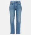 Re/done 70s Straight-leg Cropped Jeans In Blue