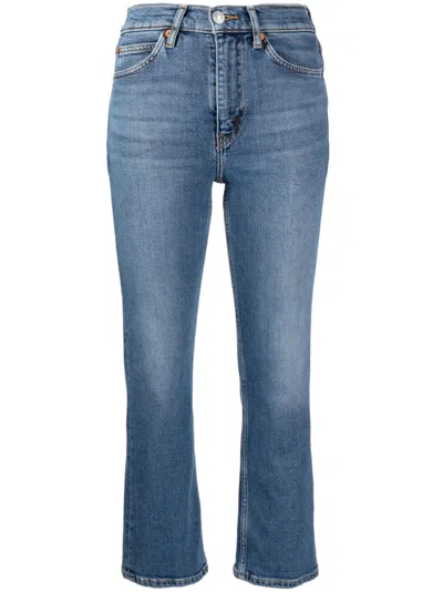 Re/done 70s Straight-leg Cropped Jeans In Blue