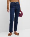 Re/done '70s Ultra Rise Cropped Flared Denim Trousers In Rigid Like