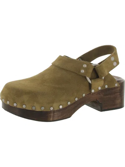 Re/done 70s Studded Slingback Womens Suede Clogs In Multi
