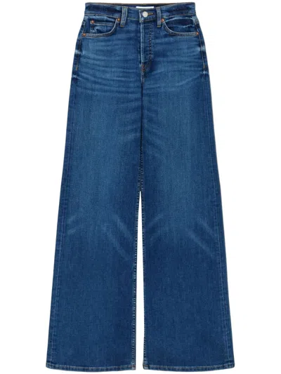 Re/done 70s Ultra High Rise Wide Leg Jeans In Blue
