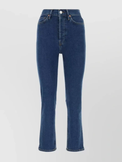 RE/DONE '70S ULTRA RISE CROPPED FLARED DENIM TROUSERS