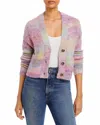 Re/done 90s Oversized Cropped Cardigan In Purple Space Dye In Multi