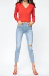 Re/done 90's High Rise Crop In Worn Bright Blue In Blue