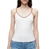 RE/DONE 90'S SPAGHETTI STRAP TANK TOP IN VINTAGE IVORY WITH SIENNA
