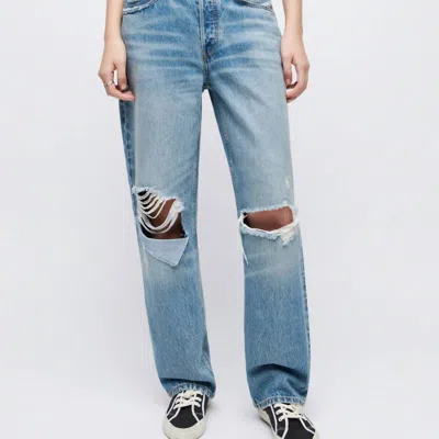 Re/done 90s Crop Low Slung Jeans In Medium Raf In Blue