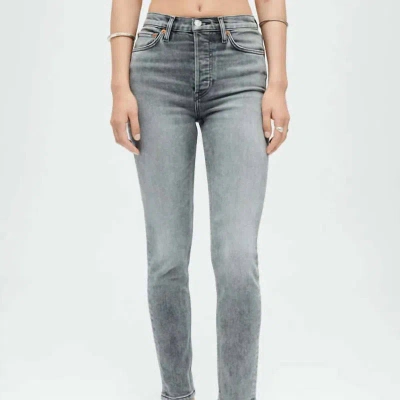 Re/done 90s High Rise Ankle Crop Jean In Grey