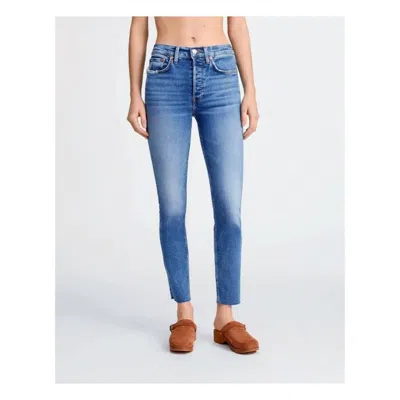 Re/done 90s High Rise Ankle Crop Jeans In Indigo Storm In Blue