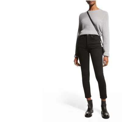 Re/done 90s High Rise Ankle Cropped Jeans In Black