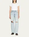 Re/done Loose Long Jeans Aqua Destroy In Vintage Playa Distroy