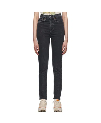 Re/done 90s High-waist Skinny Jeans In Black
