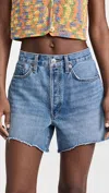 Re/done 90s Low Slung Shorts In Lago In Multi