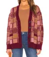 RE/DONE 90S OVERSIZED CARDIGAN IN MULBERRY PLAID