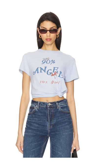 Re/done Angel Devil Classic Tee In Light Blue