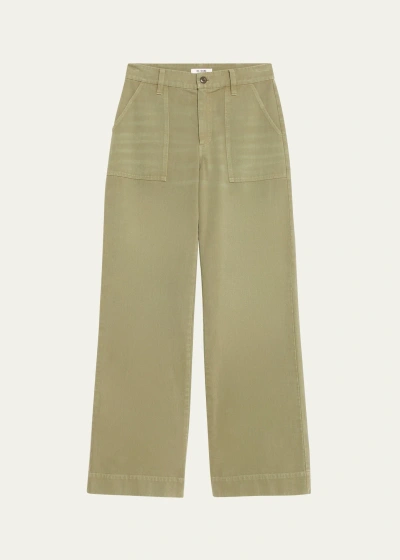 Re/done Baker Cotton Twill Pants In Bayleaf