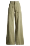 RE/DONE BAKER COTTON WIDE LEG PANTS