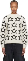 Re/done Long Sleeve Sweater In Ivory / Black