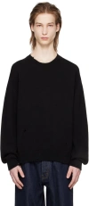 RE/DONE BLACK THRASHED SWEATER