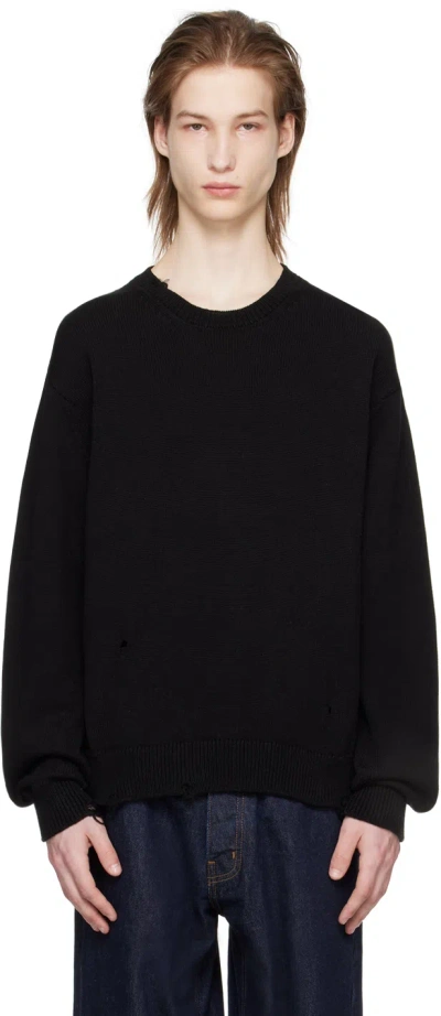 Re/done Black Thrashed Sweater