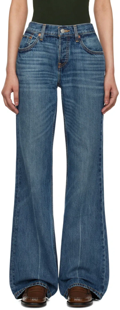 Re/done Blue Loose Boot Jeans In Ranchito