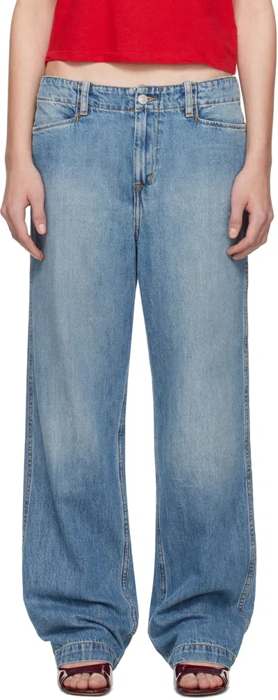Re/done Blue 'the Slacker' Jeans In Mid Fade