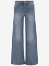 Re/done Midrise Cotton Blend Wide Jeans In Blue