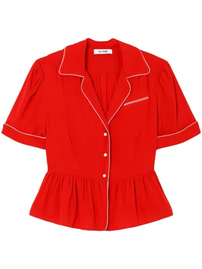 Re/done Bowling Shirt In Red
