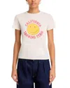 Re/done California Tanning Team Tee In Antique White In Neutral