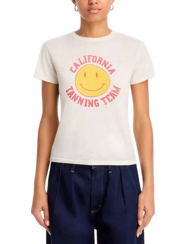 Re/done California Tanning Team Tee In Antique White In Neutral