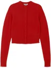 Re/done Cashmere Crew-neck Cardigan In Fire