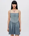 RE/DONE CHAMBRAY GATHERED DRESS