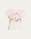 Re/done Cheers Crewneck Graphic Tee In Vintagewhi