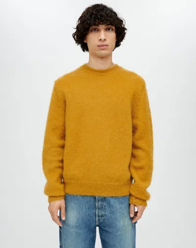 Re/done Classic Crew Sweater In Yellow