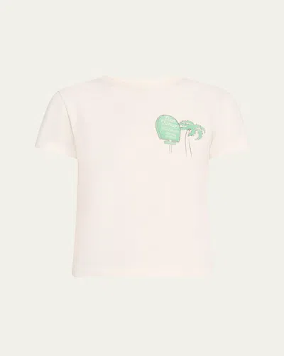 Re/done Classic Crewneck Graphic Tee In Vintage White