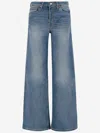 Re/done Midrise Cotton Blend Wide Jeans In Denim