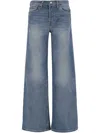 Re/done Midrise Cotton Blend Wide Jeans In Blue