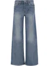 Re/done Midrise Cotton Blend Wide Jeans In Blue