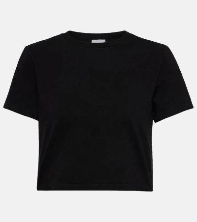 Re/done Cotton Jersey Crop Top In Black