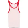 Re/done Ribbed Tank Dahlia With Ruby