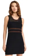 Re/done Crochet Mesh Dress Black Combo In Black Combo