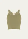 Re/done Rib Crop Tank In Bayleafivo
